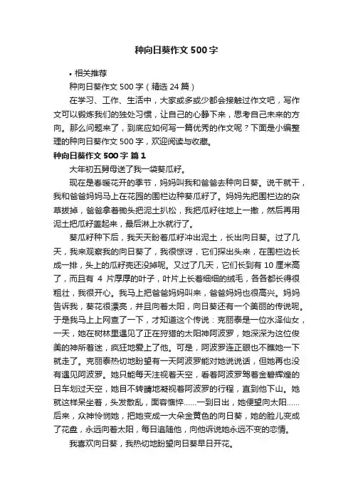 种向日葵作文500字