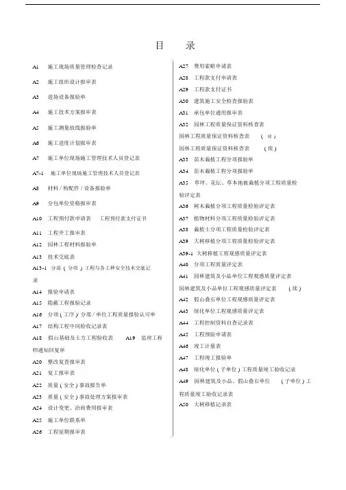新版园林绿化工程施工全套表格68980.doc