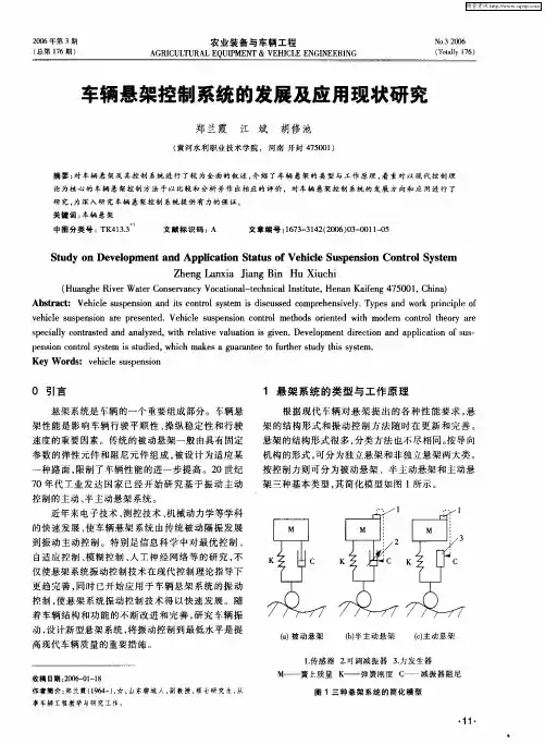 车辆悬架控制系统的发展及应用现状研究