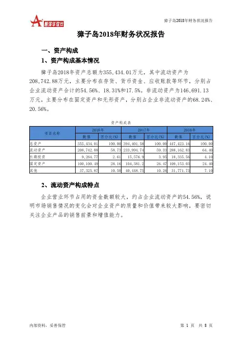 獐子岛2018年财务状况报告-智泽华