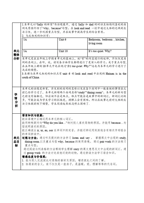 沪教版五年级下学期英语Unit 2 Our new home 教学设计