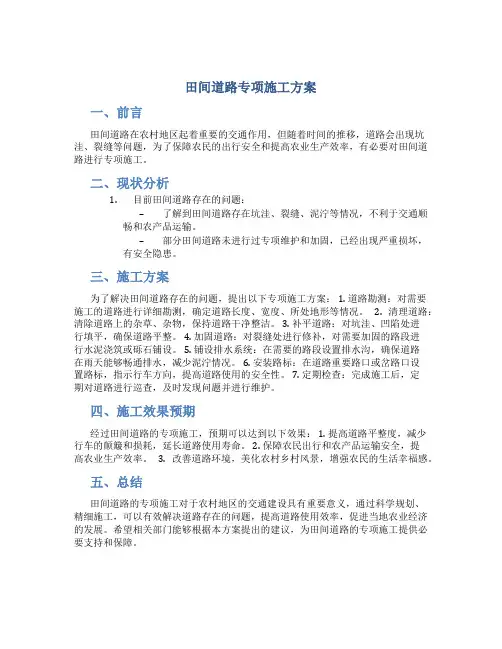 田间道路专项施工方案