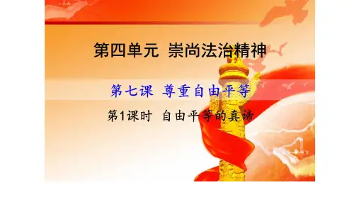 人教版道德与法治八年级下册 7.1 自由平等的真谛 复习课件