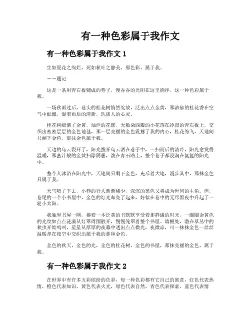 有一种色彩属于我作文