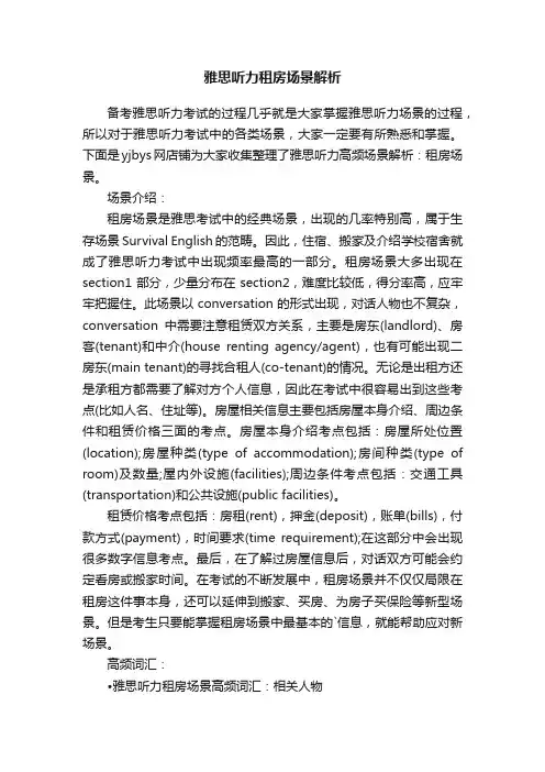雅思听力租房场景解析