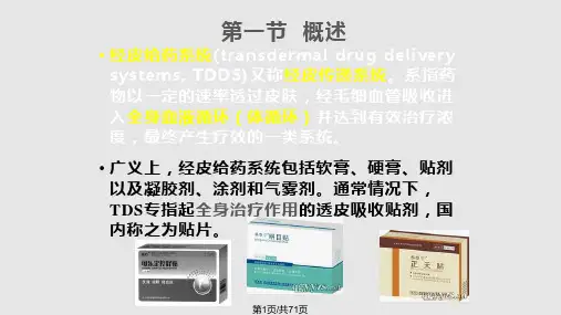 药物透皮给药系统PPT课件