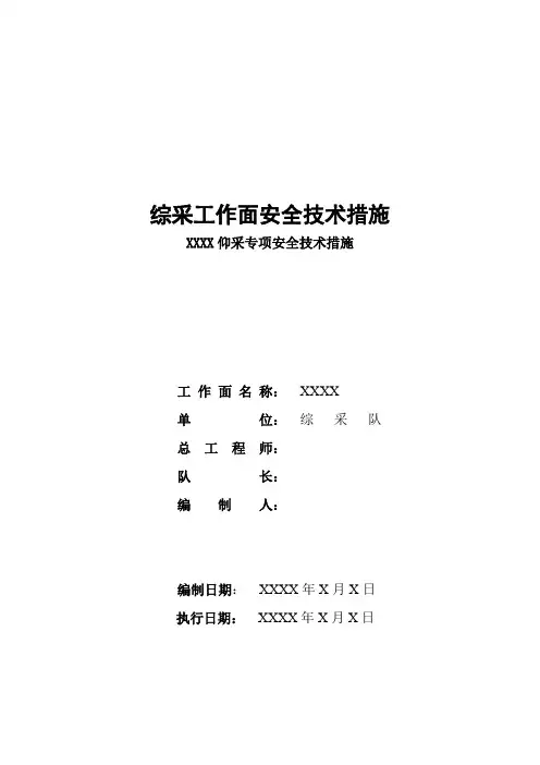 仰采专项安全技术措施
