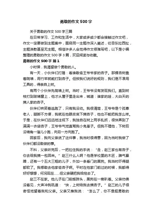 勇敢的作文500字
