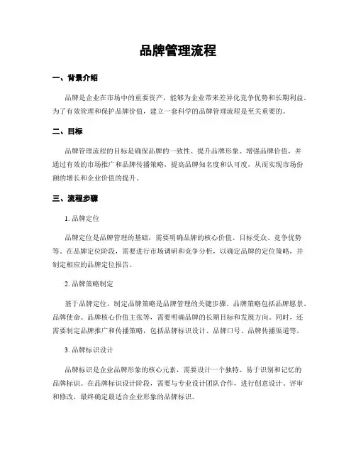 品牌管理流程