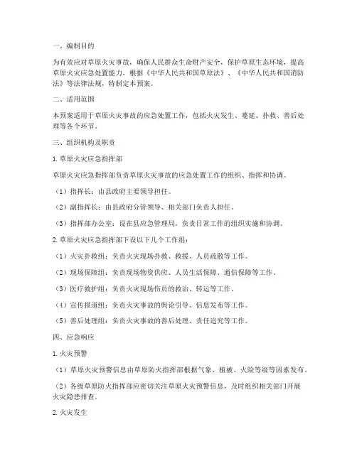草原放火应急预案范文