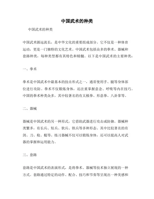 中国武术的种类