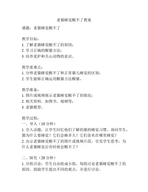 老猫睡觉醒不了教案