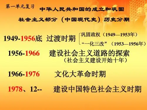 八年级下册_第一单元_中华人民共和国的成立和巩固复习课件