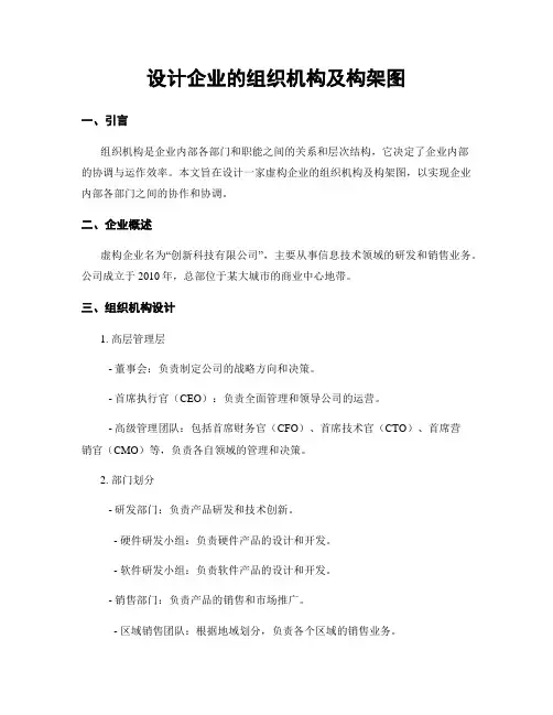 设计企业的组织机构及构架图
