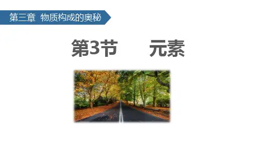 3.3 元素 课件  人教版化学九年级上册 (共27张ppt)