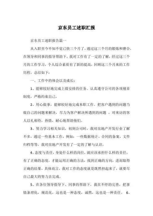 京东员工述职汇报
