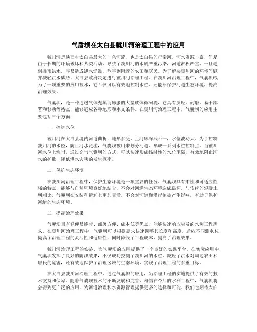 气盾坝在太白县虢川河治理工程中的应用