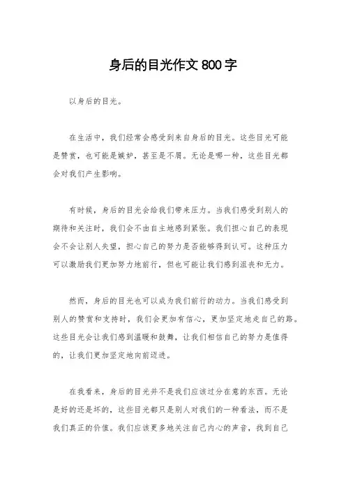 身后的目光作文800字