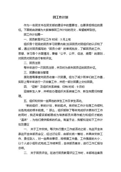 团工作计划