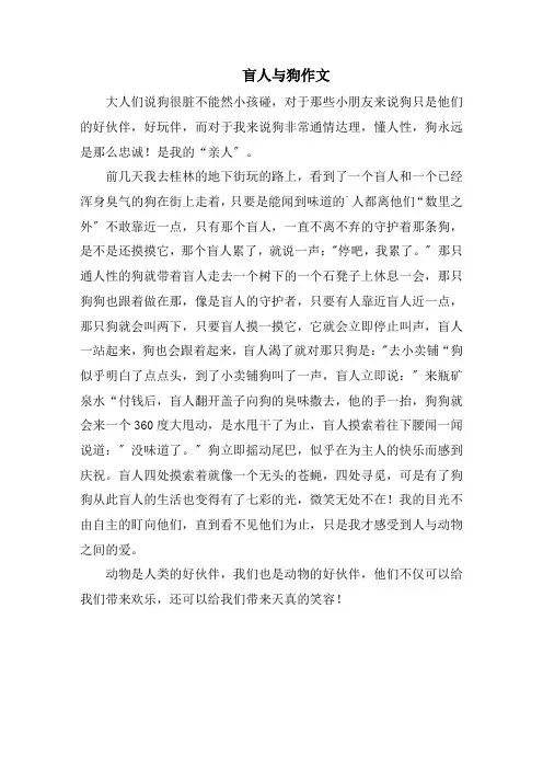 盲人与狗作文范文