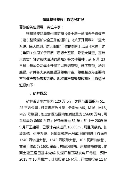 停产整顿整改验收汇报材料