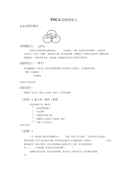 PDCA训练营讲义