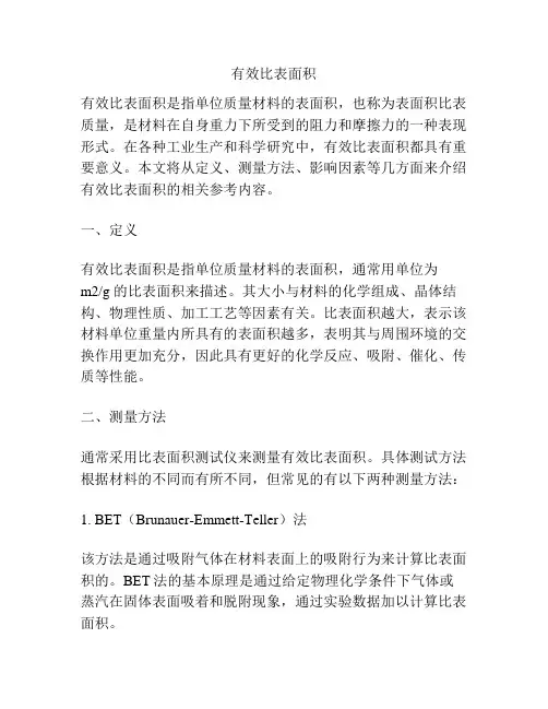 有效比表面积