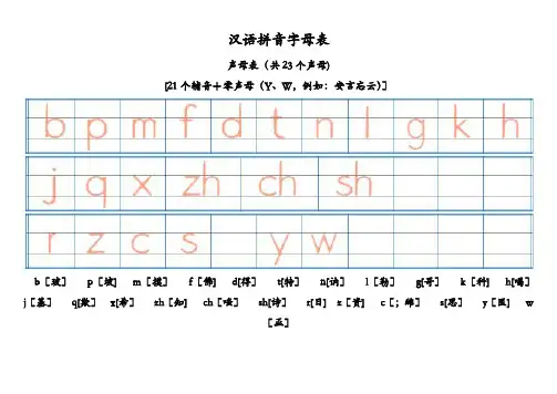 汉语拼音字母表-四线格书写(A4直接打印)96912