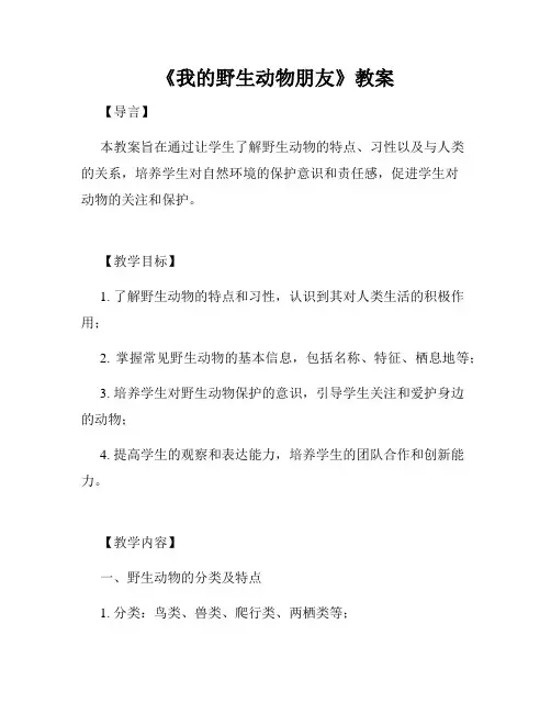《我的野生动物朋友》教案