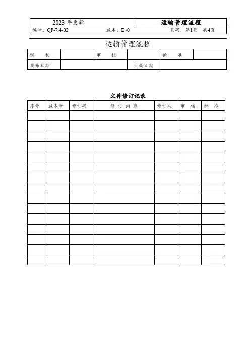 运输管理程序