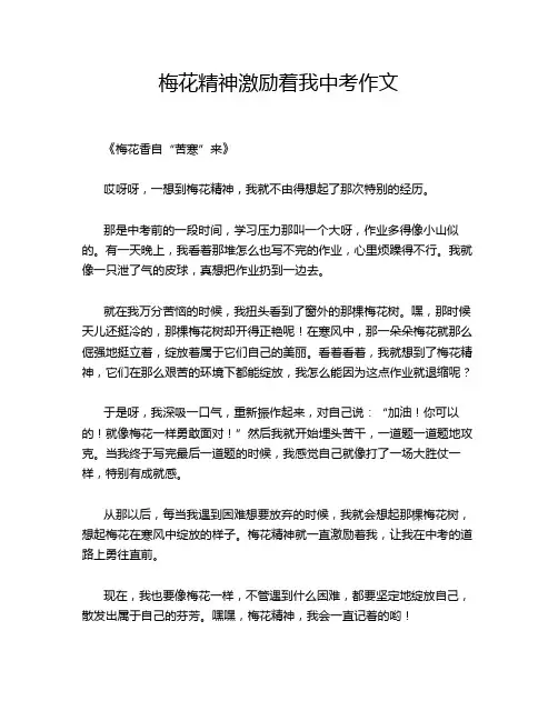 梅花精神激励着我中考作文