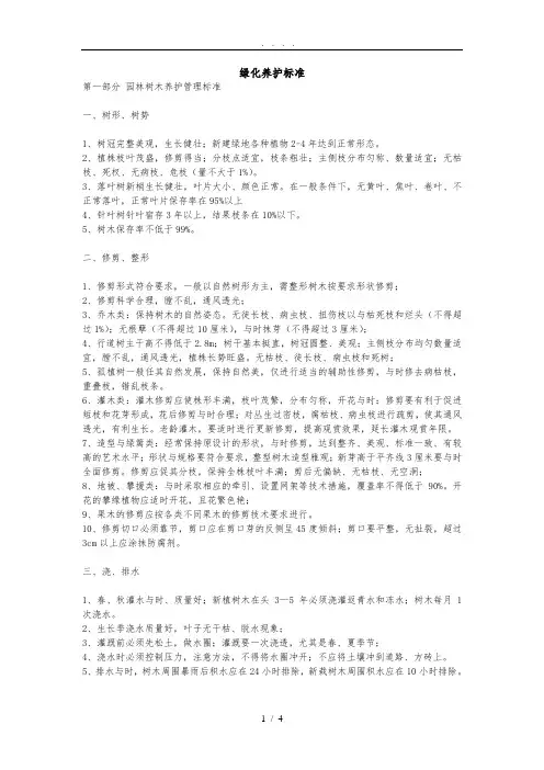 绿化养护标准[详]