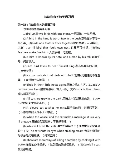 与动物有关的英语习语