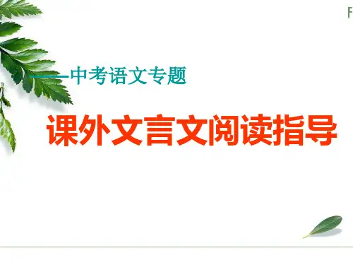 中考语文专题课外文言文阅读指导ppt