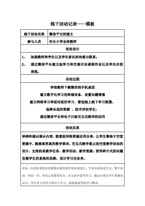 线下活动记录