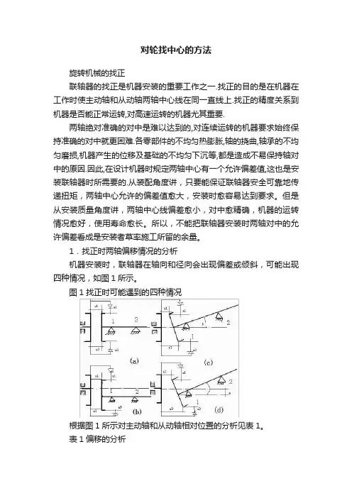 对轮找中心的方法