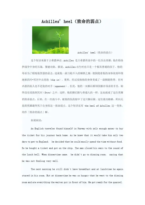 初中版阅读-Achilles'_heel(致命的弱点)