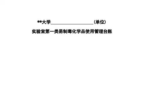 中山大学(单位)实验室第一类易制毒化学品使用管理台账【模板】