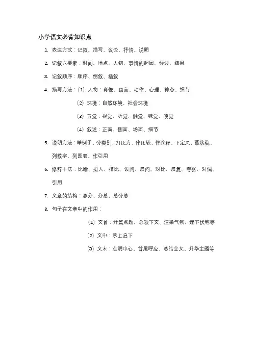 小学语文必背知识点