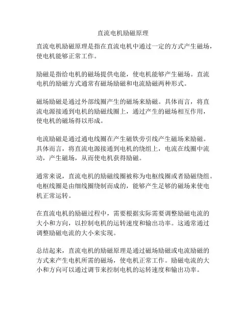 直流电机励磁原理
