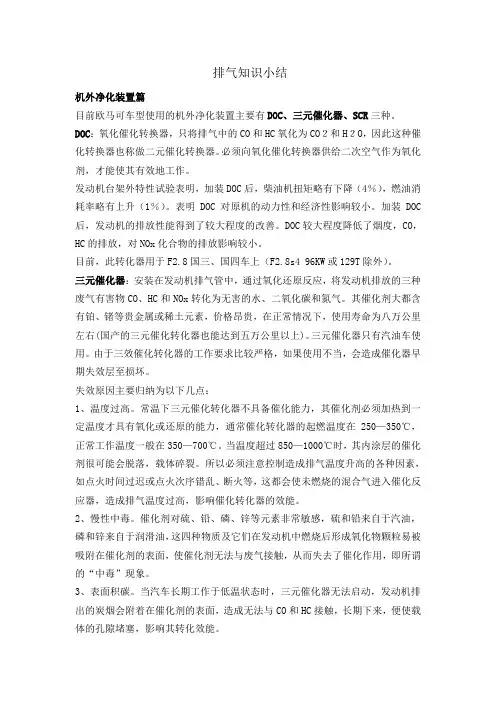 排气净化装置(EGR、DOC、SCR、三元催化器)