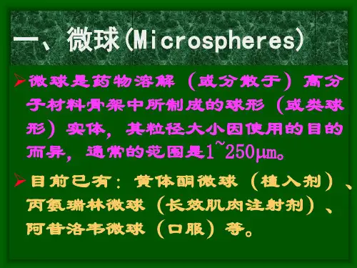 沈阳药科大学药剂学课件 微球PPT幻灯片