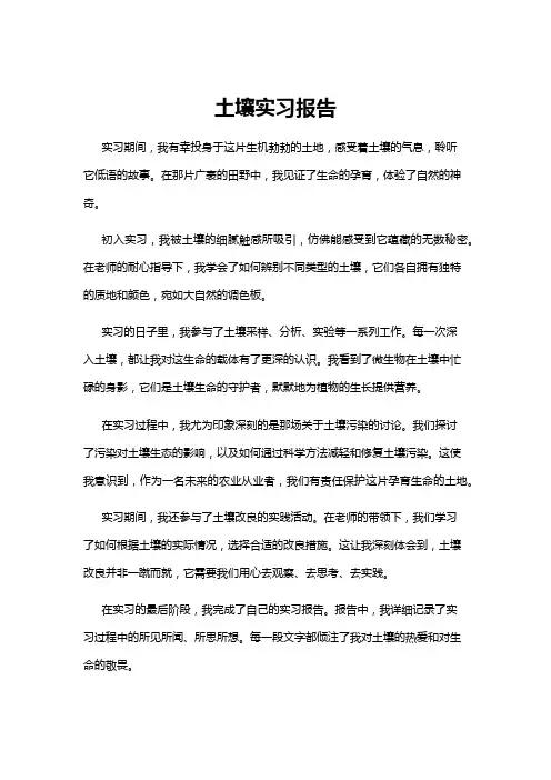 【实习报告】土壤实习报告