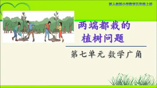人教版小学数学五年级上册第七单元第1课时《两端都栽的植树问题》示范课教学课件