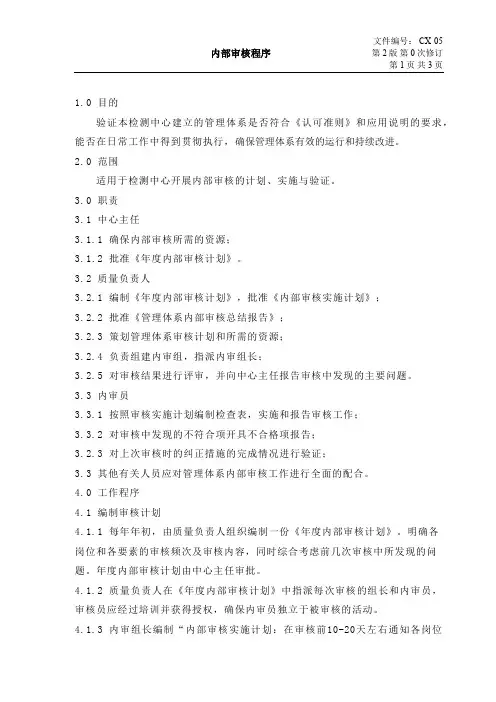 内部审核程序