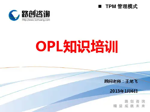 OPL单点教材培训教材