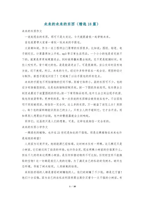 未来的未来的东西(精选18篇)