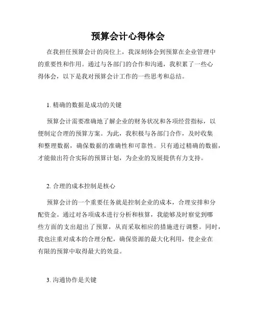 预算会计心得体会
