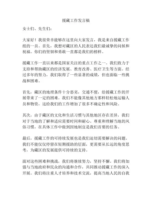 援藏工作发言稿