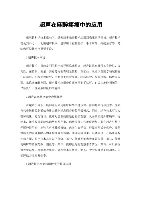 超声在麻醉疼痛中的应用